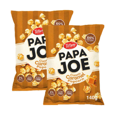TIFFANY PAPA JOE CLASSIC CARAMEL POPCORN, 140G