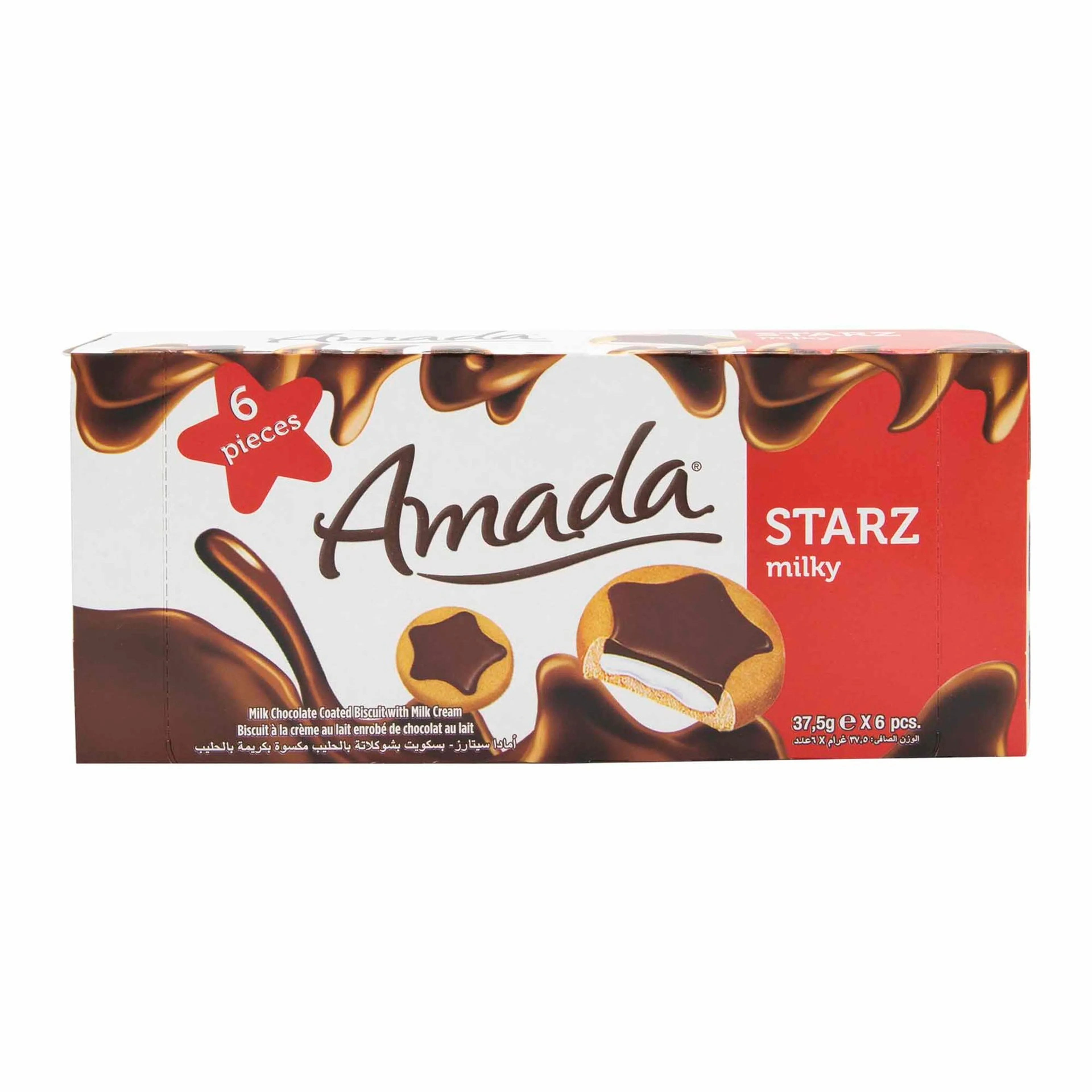 Amada Starz Milk Chocolate Coated Biscuit, 37.5g