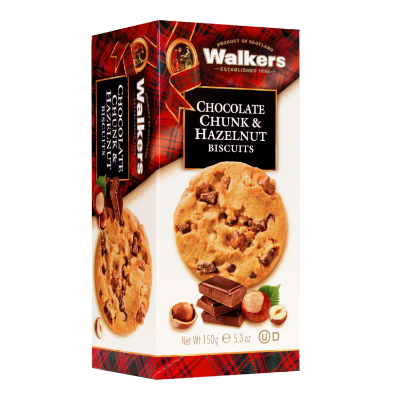 Walkers Chocolate Chip & Hazelnut Cookies, 150g