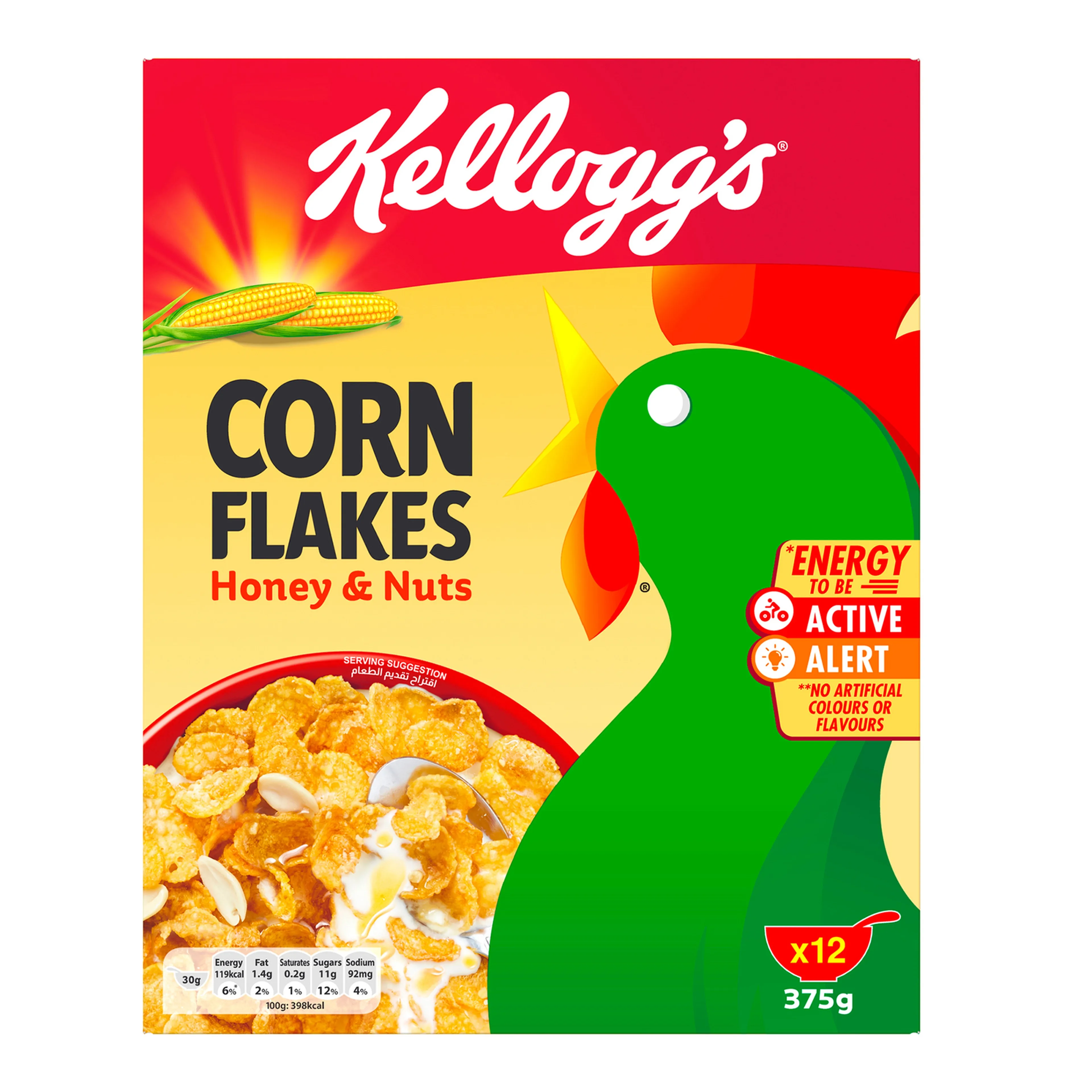 Kellogg's Honey & Nuts Corn Flakes, 375g