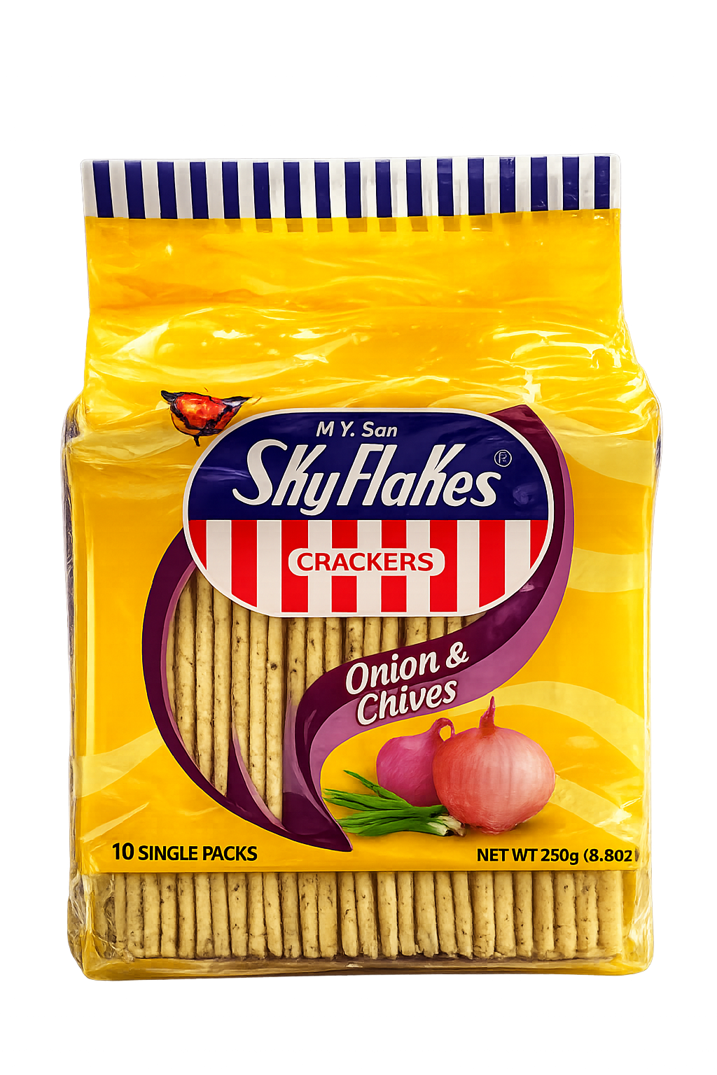 M.y. San Sky Flakes Onion & Chives Crackers, 10x25g