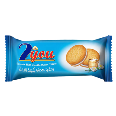 2you Biscuits Cocoa W/vanilla CRM Filling 44g