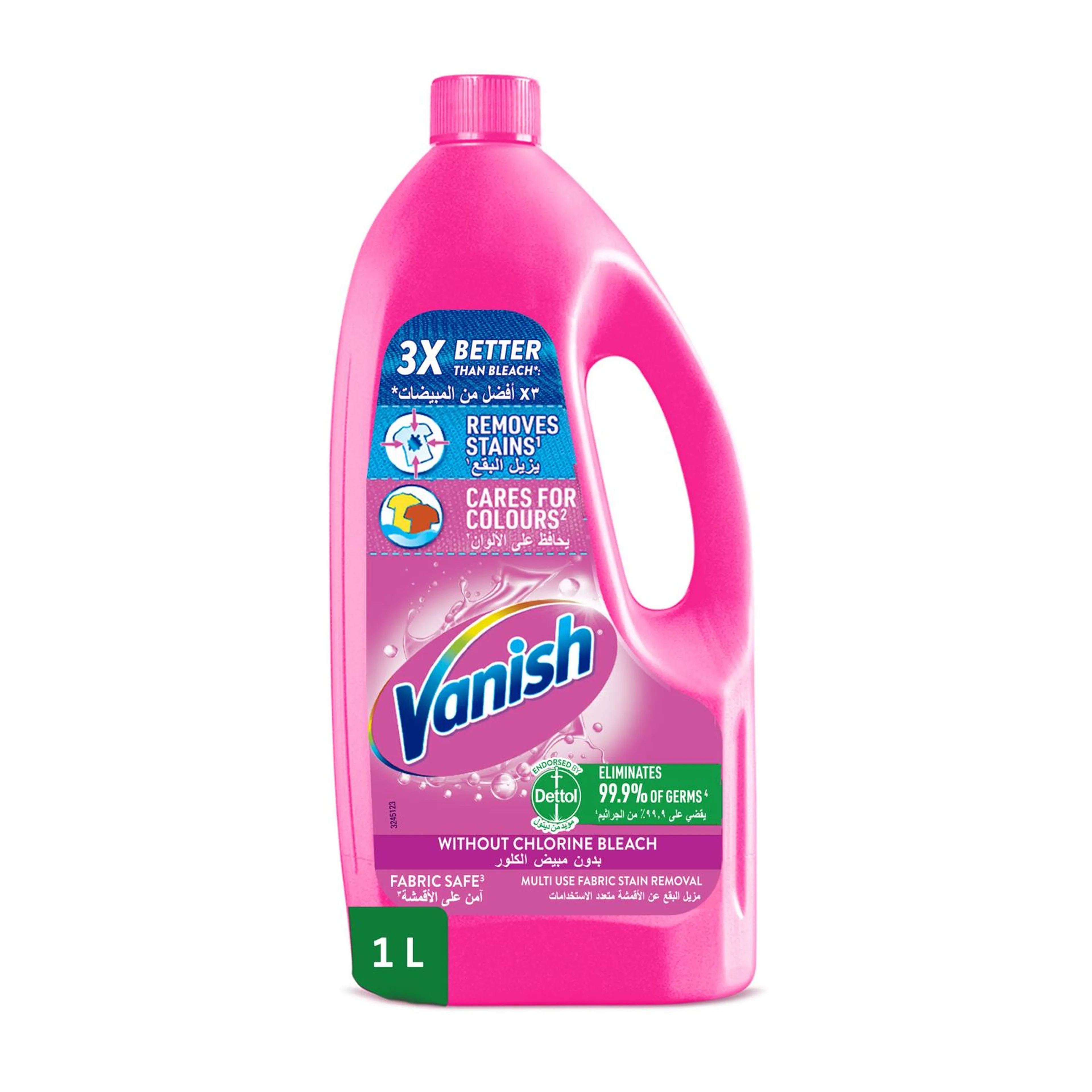 Vanish Laundry Stain Remover Liquid Detergent for White and Colored Clothes, 1l