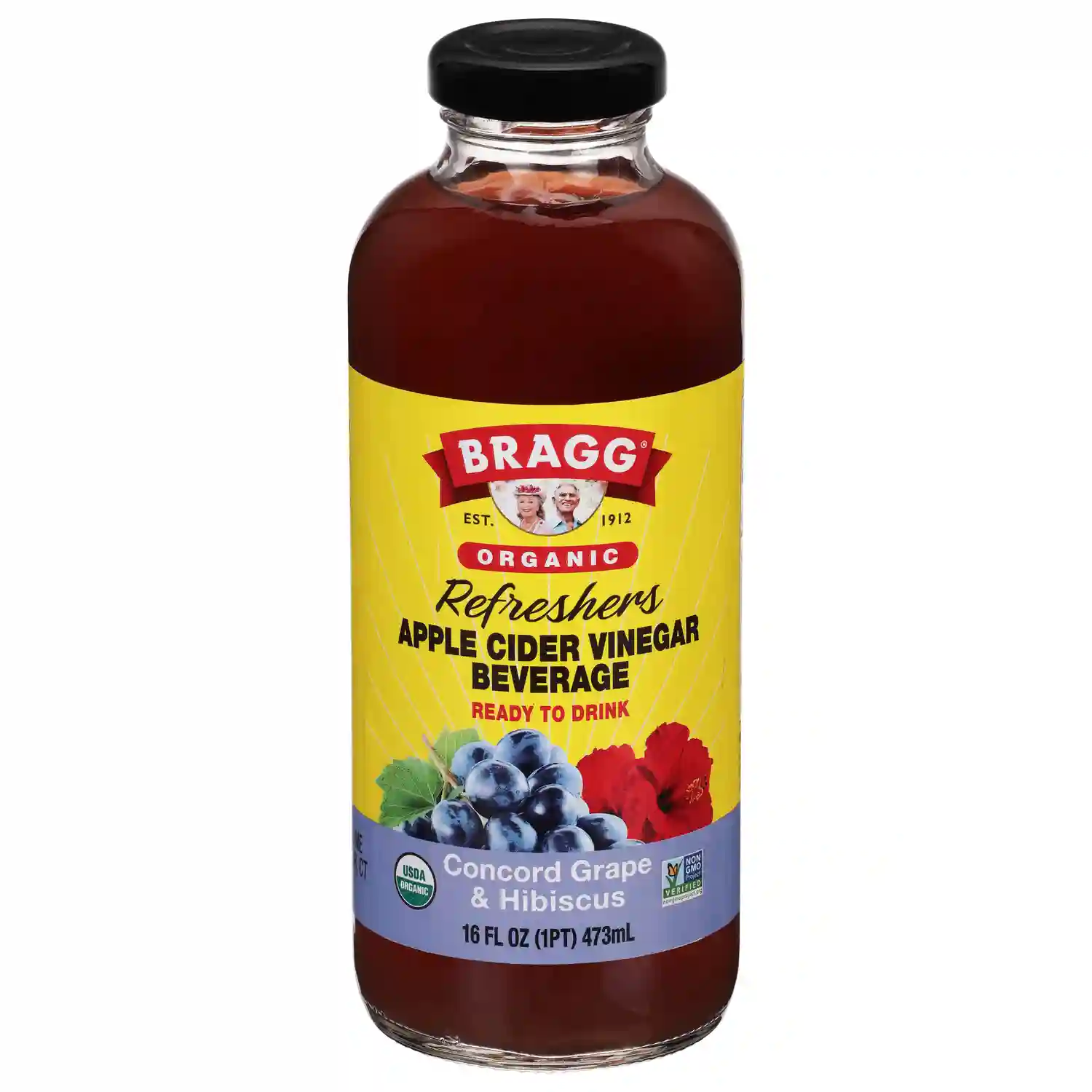 Bragg Apple Cider Vinegar Concord Grape&hibiscus 16oz 473 ML