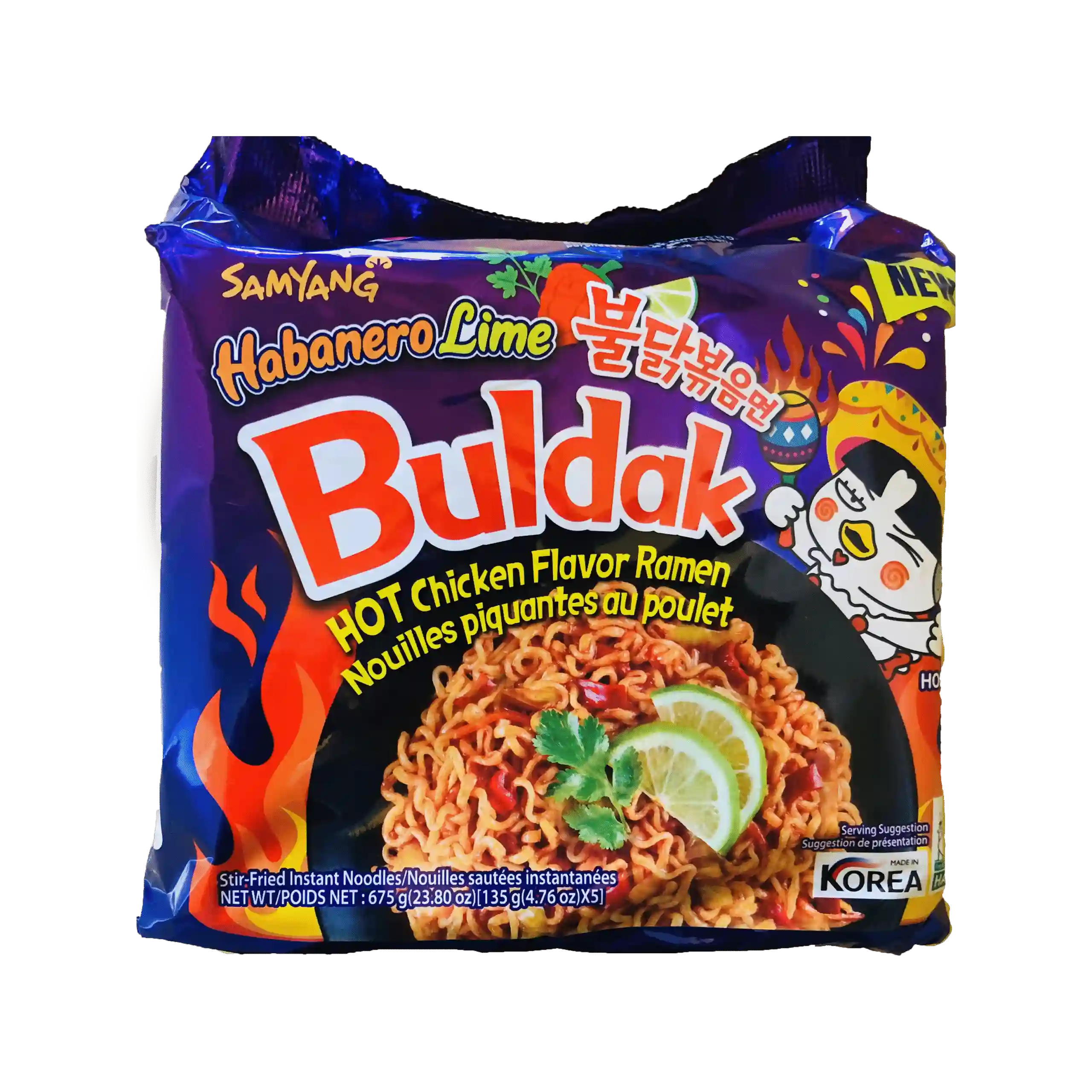 Buldak Korean Noodles Hot Chicken Flvr Hananero Lime 135GM