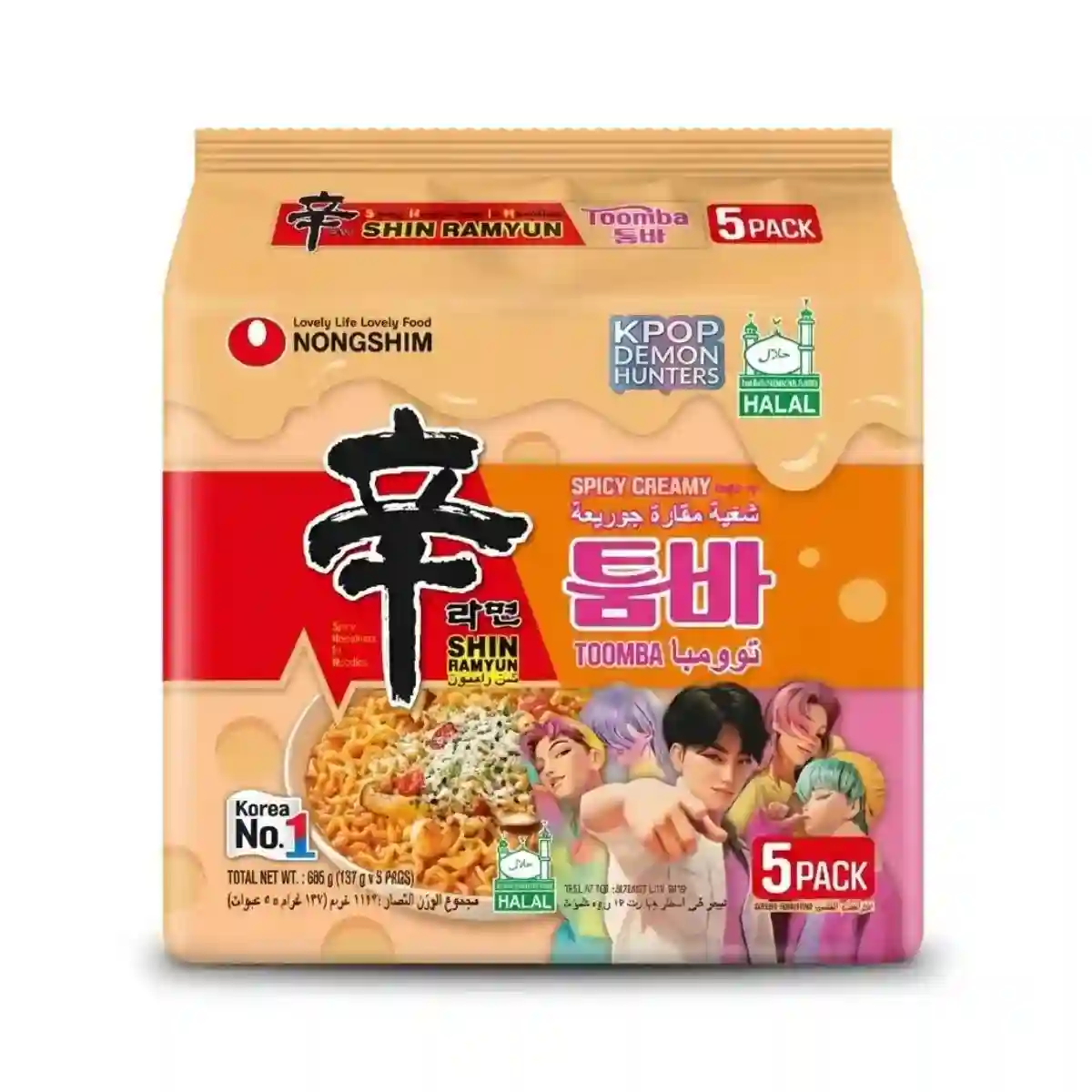 Nongshim Shin Ramyum Toomba Noodles 137GM*5