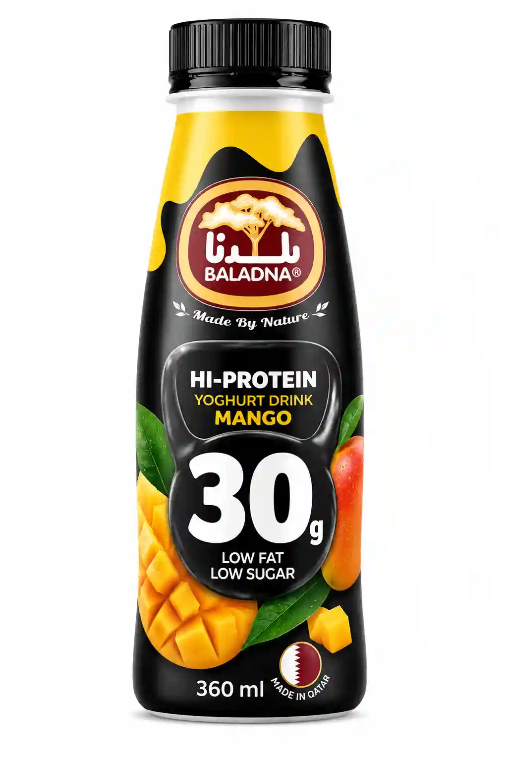 Baladna Hi-Protein Yogurt Drink Mango 30g Protein 360ml.