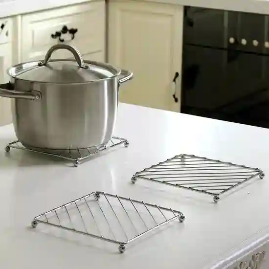 Pot Pad Steel With Handle Kithen Tools