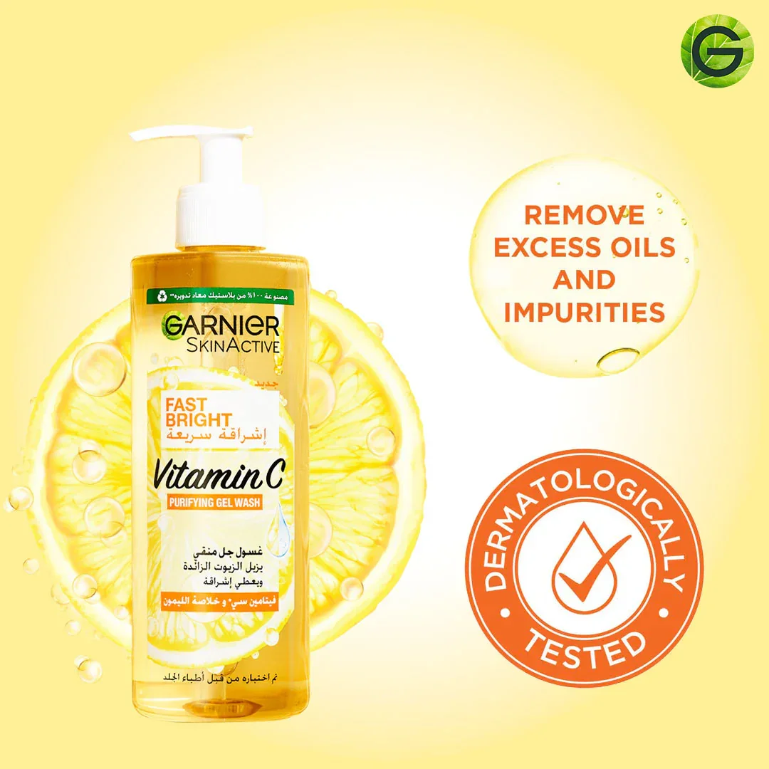 Garnier Vitamin C Purifying Gel Face Wash, 400ML