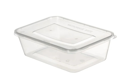 Rectangle Microwave Food Container With Lid 650ML 50 Pcs