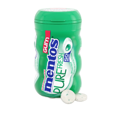 Mentos Pure Fresh Spearmint Sugar Free Chewing Gum, 50 Pieces