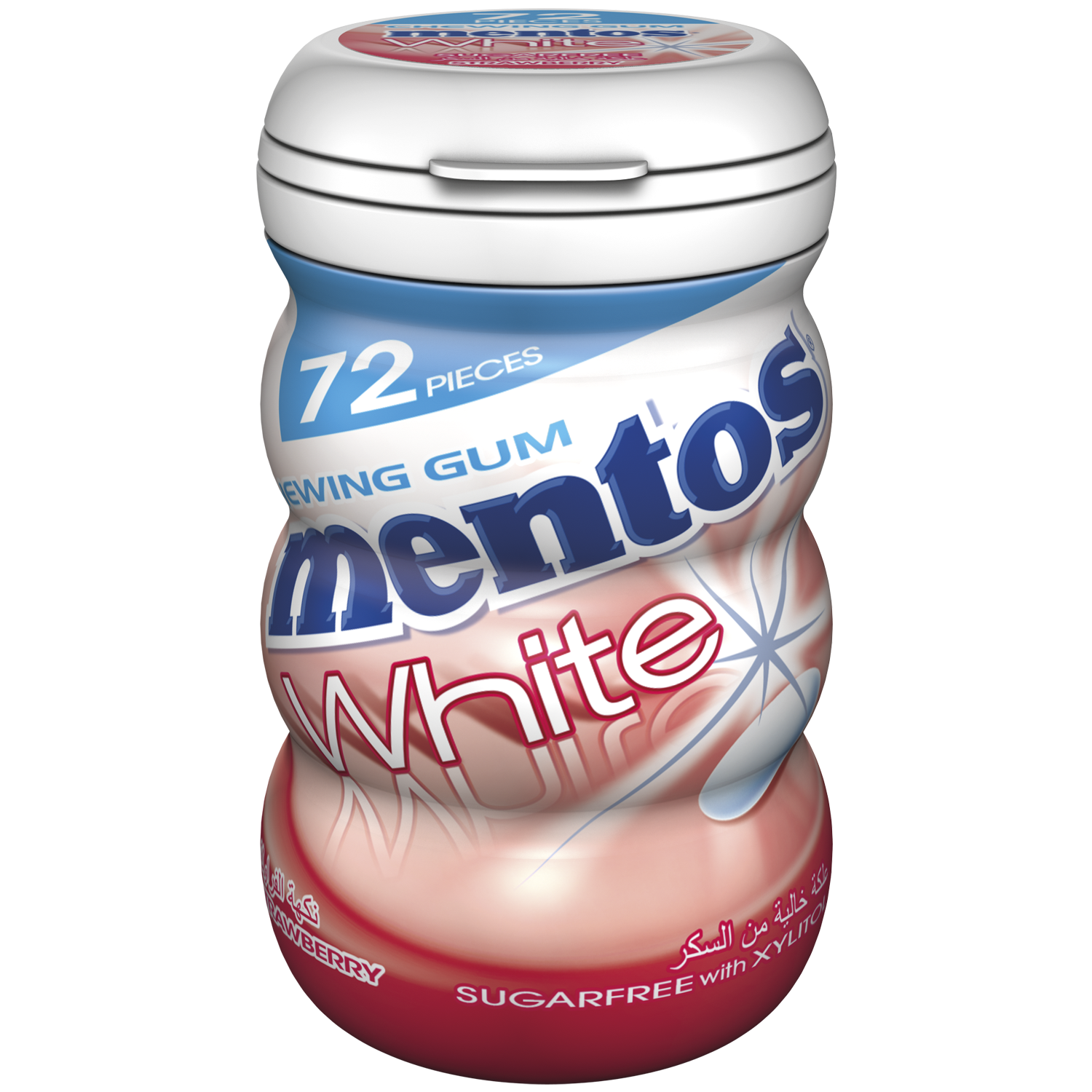 Mentos White Strawberry Sugar Free Gums, 72 Pieces