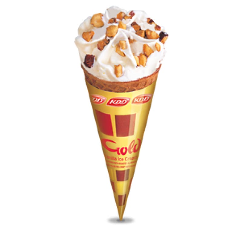Kdd Gold Ice Cream Cone, 124 ML