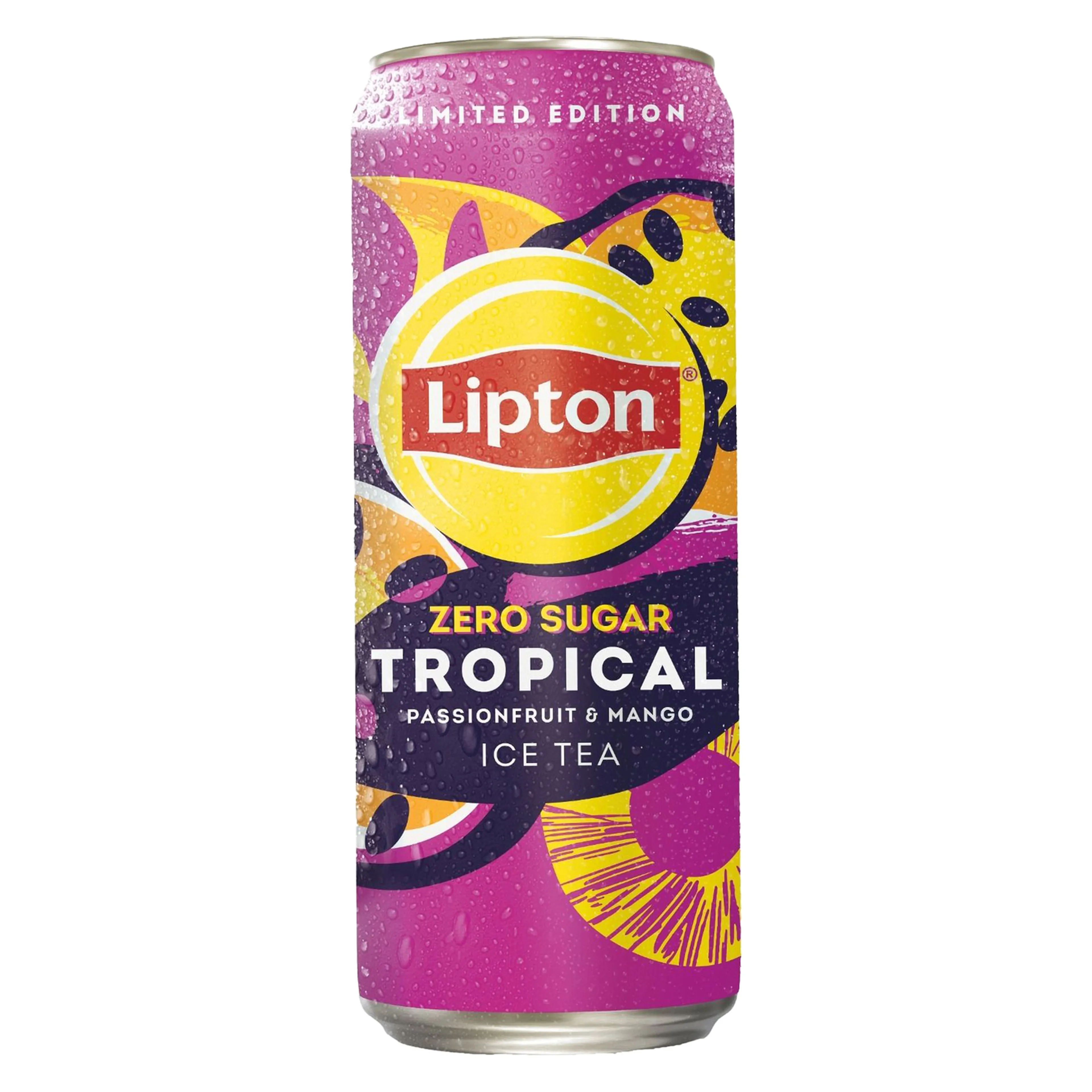 Lipton Zero Sugar Tropical Iced Tea Can, 320ML