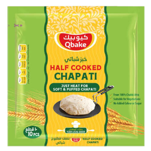 Qbake Half Cooked Chapati, 20x400g