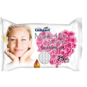 Ultra Compact Make Up Wet Wipes 25p