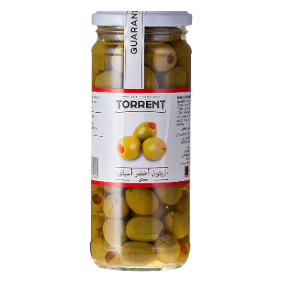 Torrent Spanish Stuffed Green Olives Glass JAR, 285gm