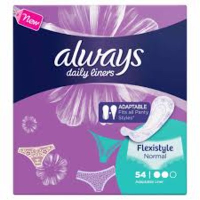 Always Daily Liners Comfort Protect Normal Flexistyle Pantyliners, 54 Pieces