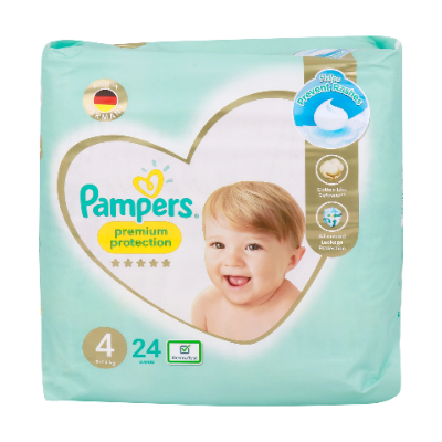 Pampers Premuim Care Diapers, Size 4, 24 Pieces