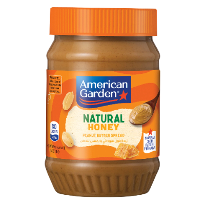 American Garden Natural Honey Peanut Butter, Gluten Free, 454gm