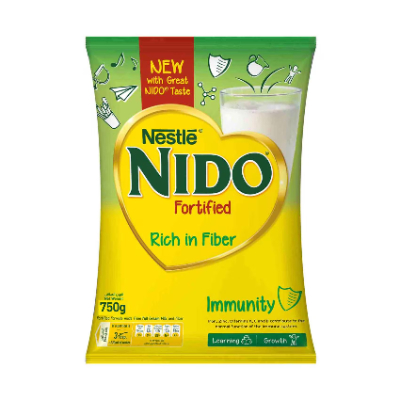 Nido Grow Fiber Full Cream Milk Powder Pouch, 750gm