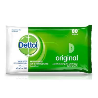 Dettol Original Antibacterial Skin & Surface Wipes, 40 Count
