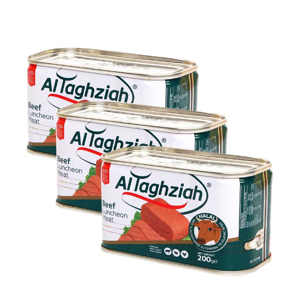 Al Taghziah Beef Luncheon Meat, 3x200g
