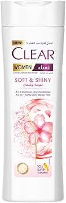 Clear Women's Anti-dandruff 2 in 1 Soft & Shiny Shampoo & Conditioner, 400ML
