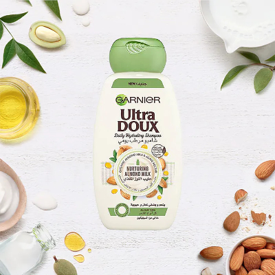 Garnier Ultra Doux Almond Milk Hydrating Shampoo, 400ML