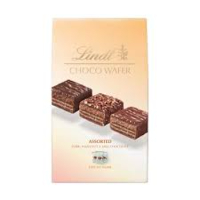 LINDT WAFER ASSORTED FLAVORS (DARK, HAZELNUT, & MILK CHOCOLATE), 130G