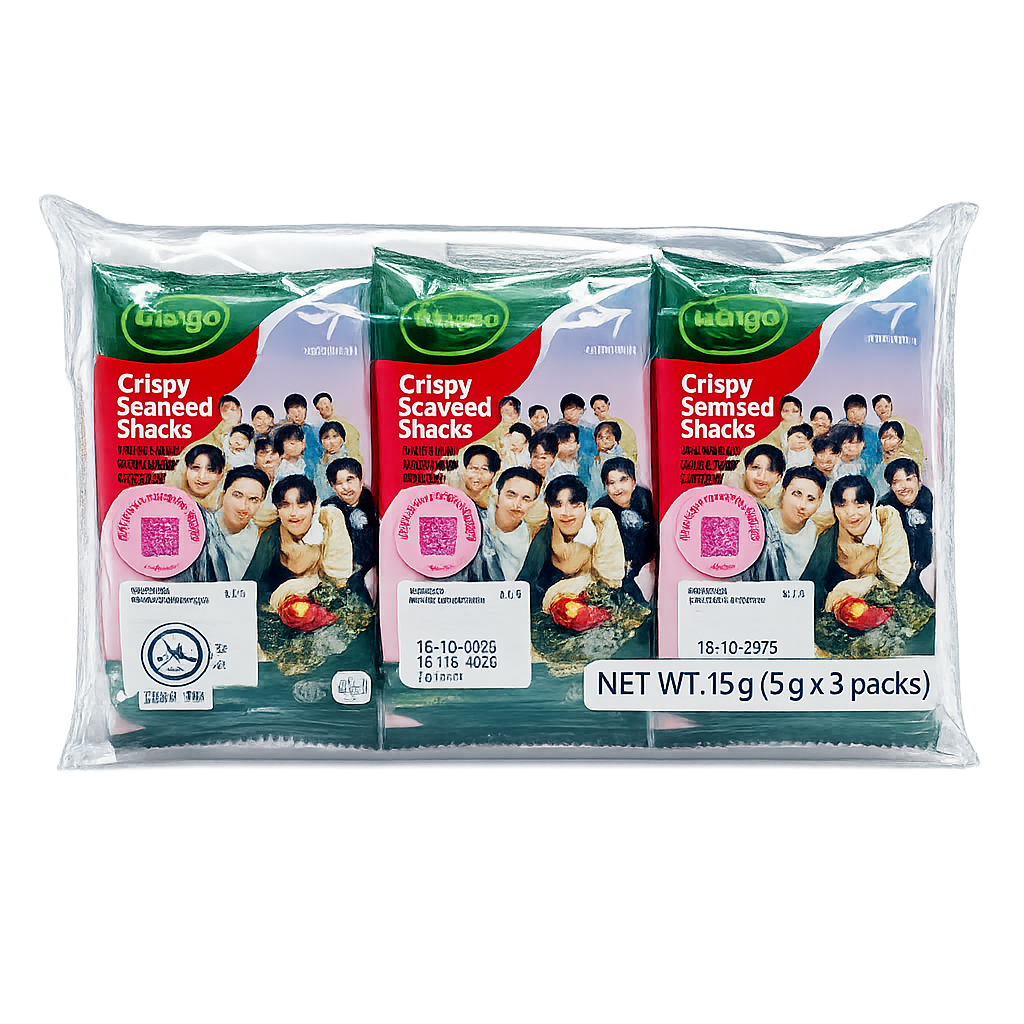 Bibigo Hot Chicken Flavour Crispy Seaweed Snacks, 15g