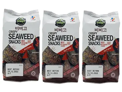 Bibigo Hot Chicken Flavour Crispy Seaweed Snacks, 15g