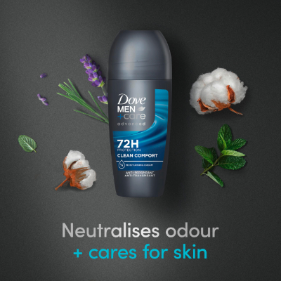 Dove Men+care 72h Protection Clean Comfort Advanced Antiperspirant Roll-on Deodorant,50ML