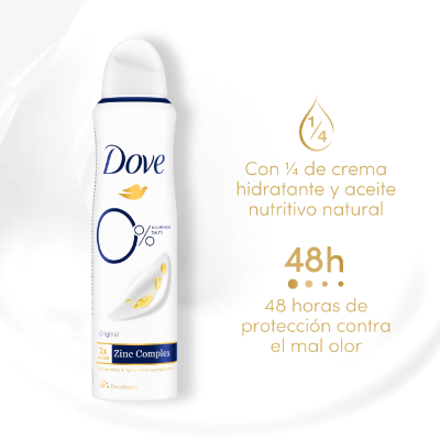 Dove Women Original 0% Aluminum Deodorant Spray
