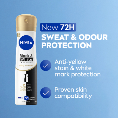 Nivea Deo Spray Black & White Silky Smooth 150 ML