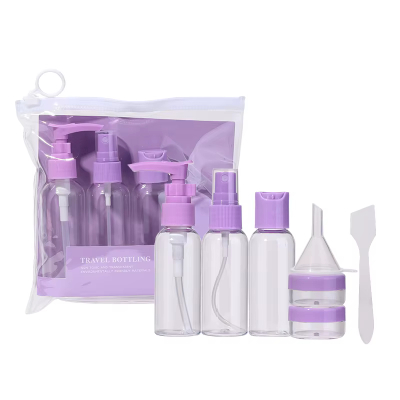 techstar 9pcs purple travel bottle set