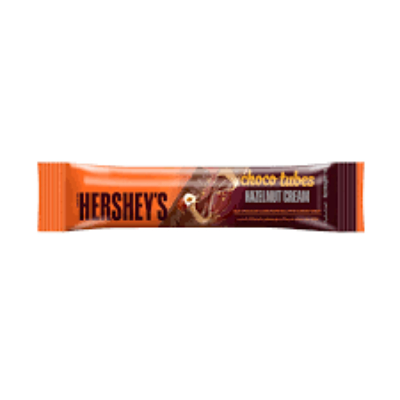 Hershey's choco tubes wafer roll with milk chocolate & hazelnut cream, 18gM