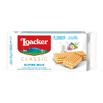 Loacker Crispy Milk Wafer, 45g