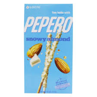 LOTTE PEPERO SNOWY ALMOND BISCUITS STICKS, 32G