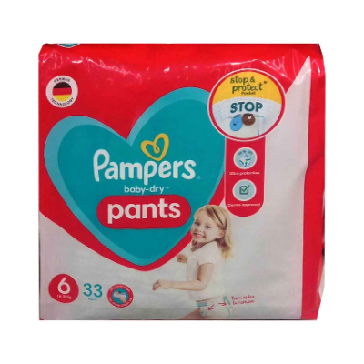 Pampers Baby Dry Pants Diapers S6 for 16+kg, 33 Pieces