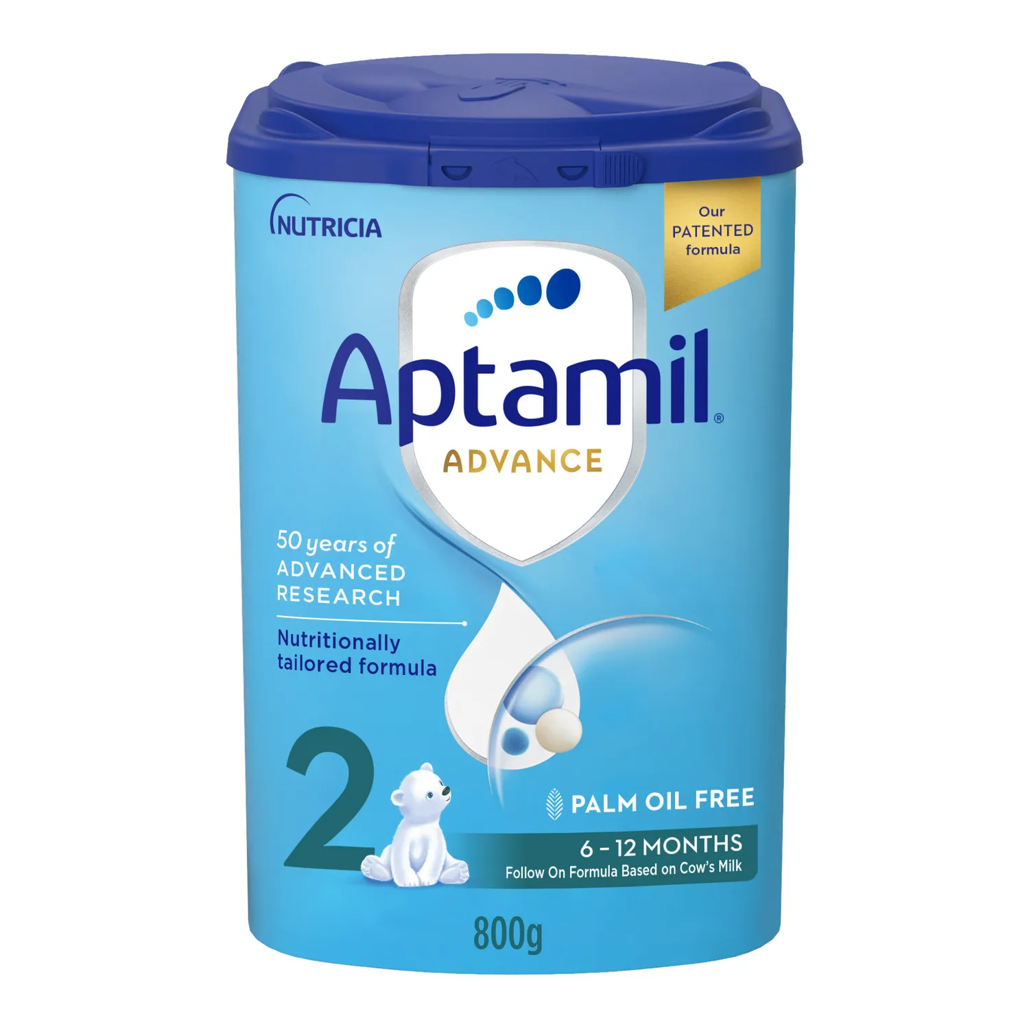 Aptamil Advance 2 Follow on Formula, Palm Oil Free, 6-12 Months, 800g