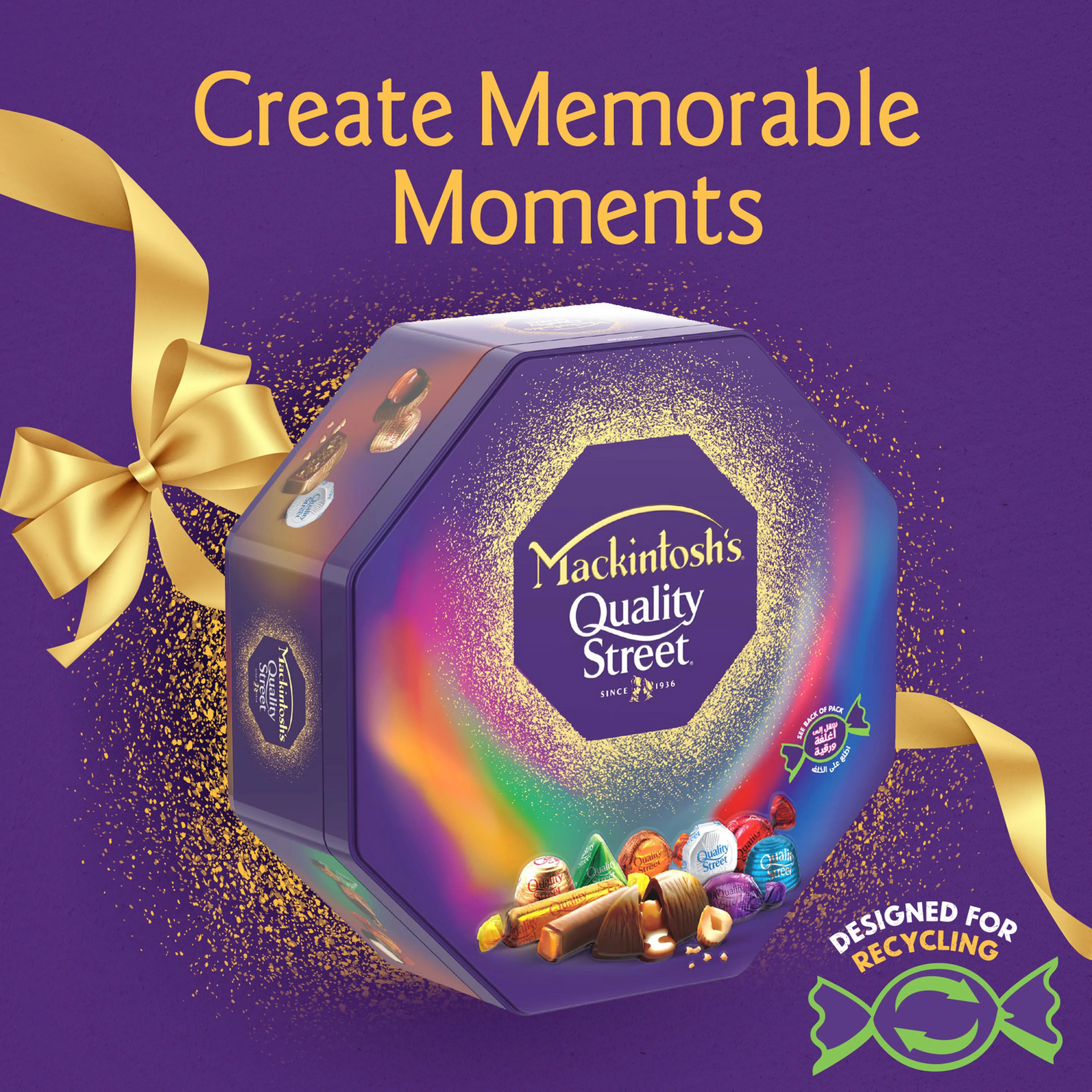 Mackintosh's Quality Street Glow Assorted Chocolate Tin, 500g