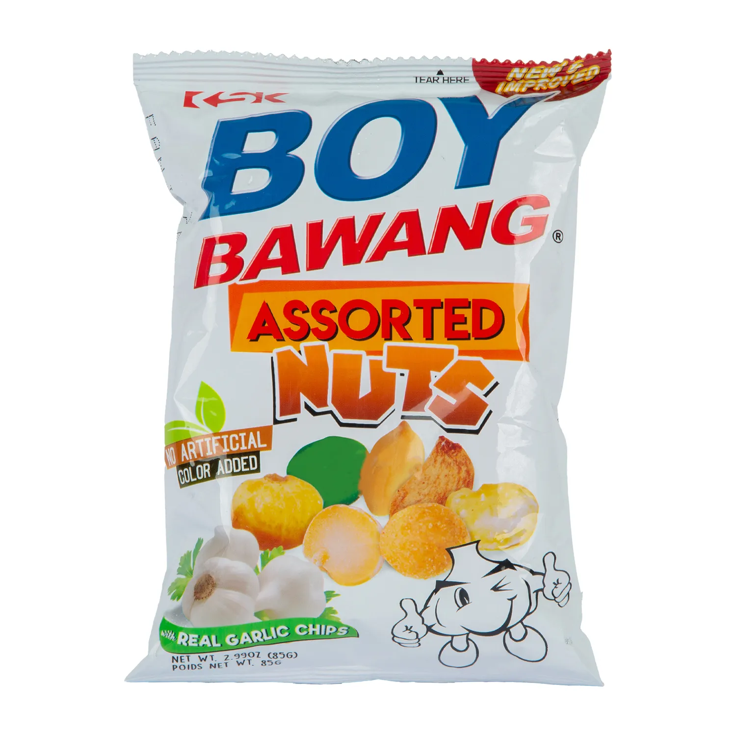 Ksk Boy Bawang Assorted Nuts With Garlic Chips, 85g
