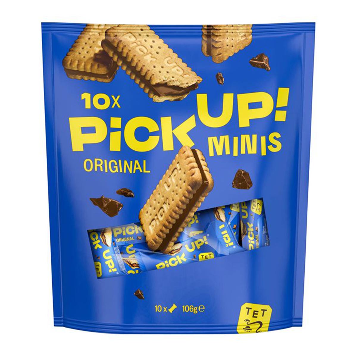 Bahlsen Pick Up! Minis Chocolate & Milk Biscuit Bag, 10x10.6g