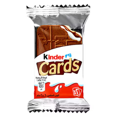 Kinder Cards Wafer Biscuits With Creamy Milk & Cocoa Filling, 256g