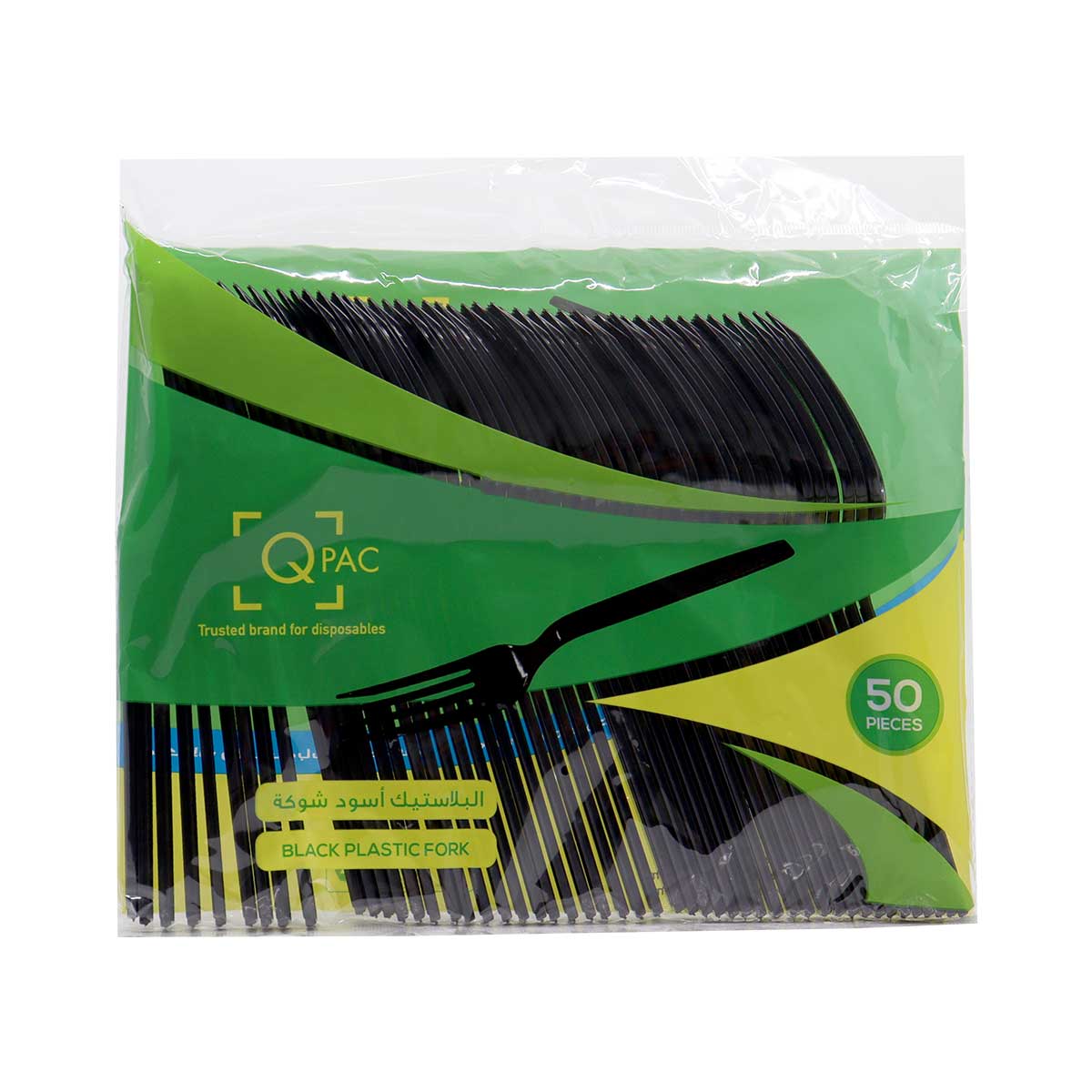 AL JATTAL PLASTIC BLACK SPOON, 50 PIECES