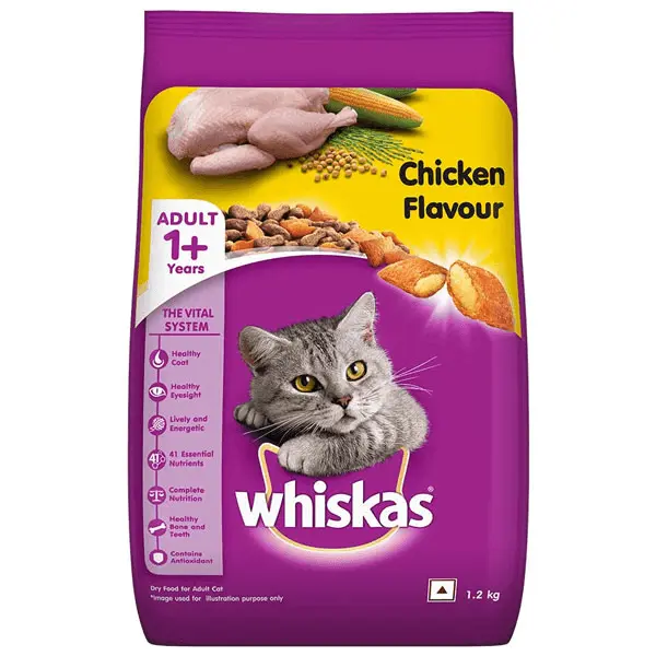 Whiskas Adult Chicken Flavour Cat Food Bag, 1.2kg