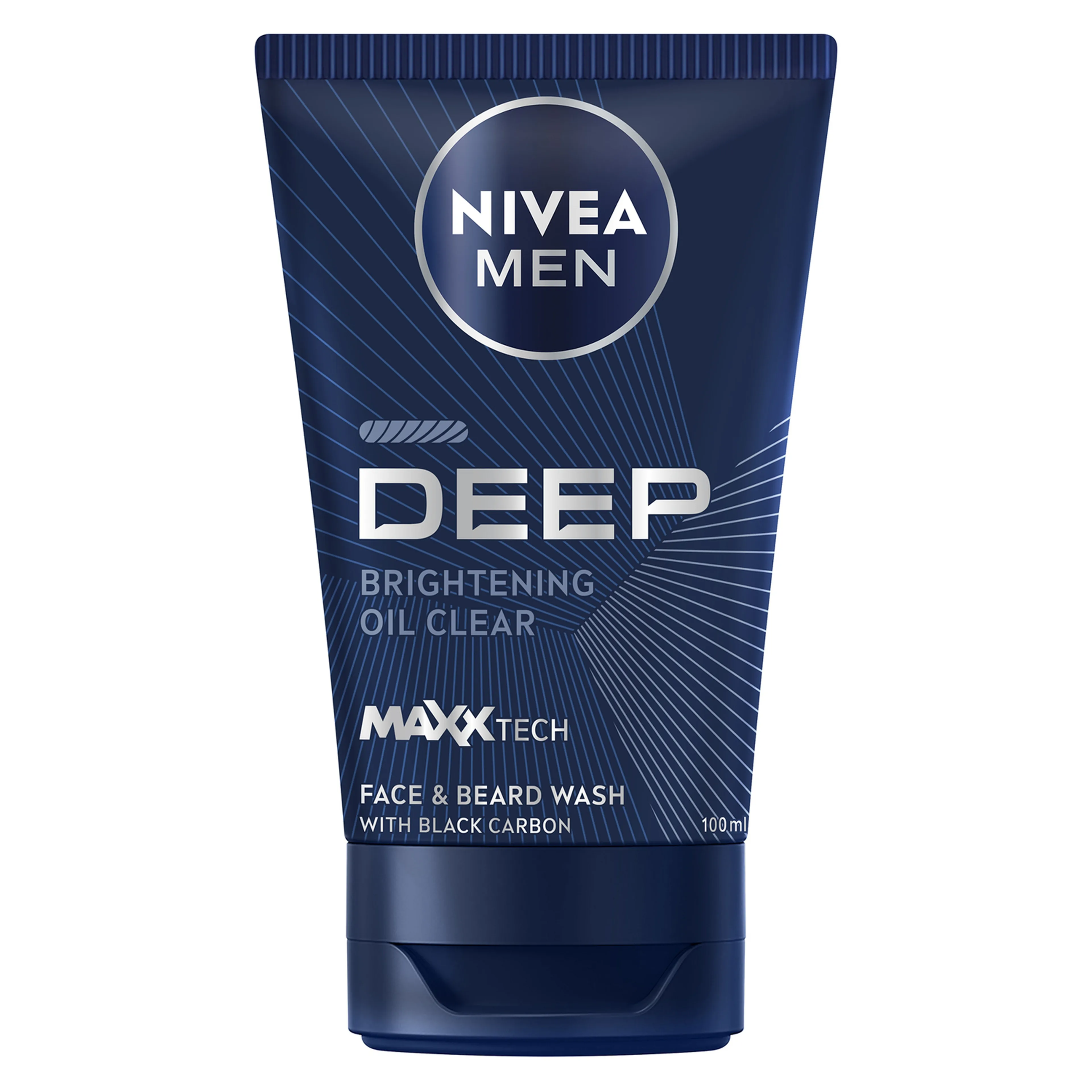Nivea Deep Active Charcoal Face & Beard Cleanser Face Wash for Men, 100ML