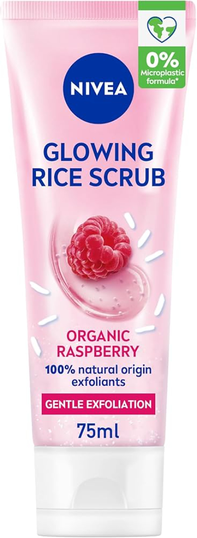 Nivea Glowing Rice Raspberry Face Scrub, 75ML