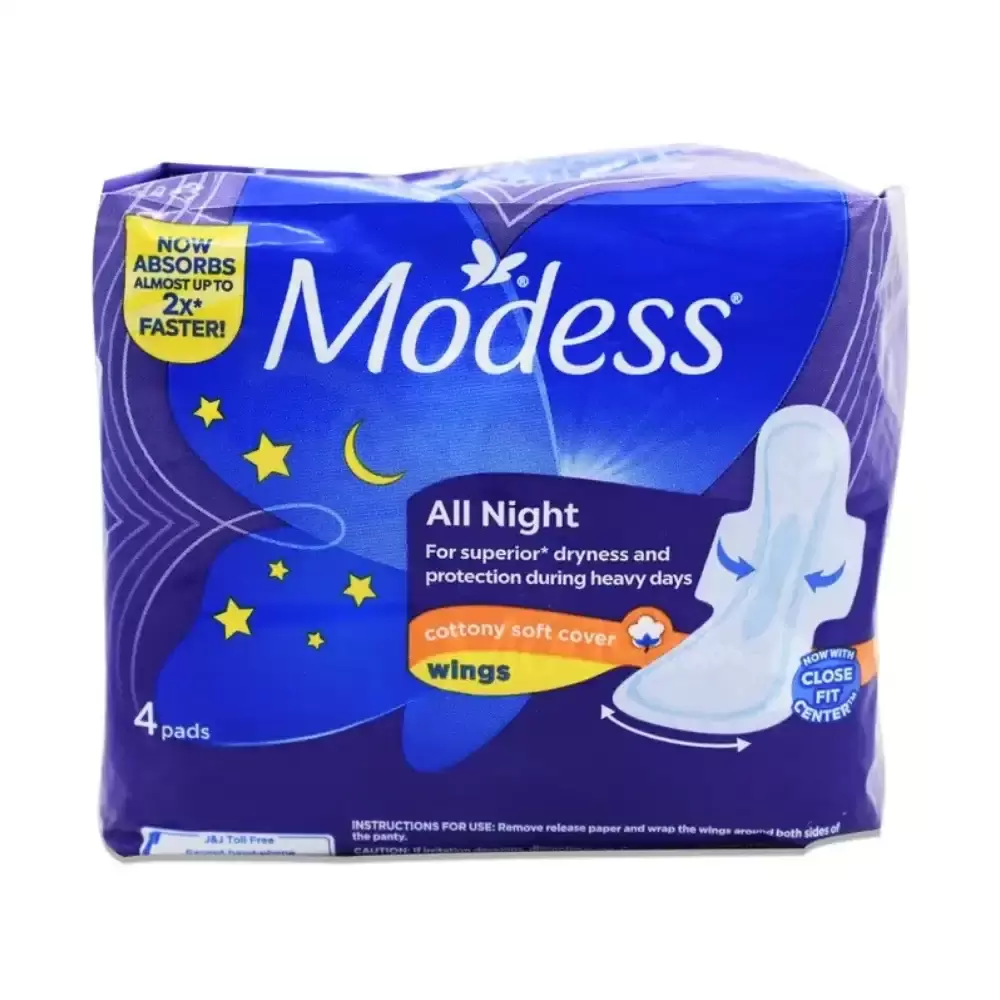 Modess Cottony Soft All Night 4pcs Pkt